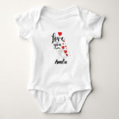 Love You Personalized Baby Bodysuit (Voorkant)