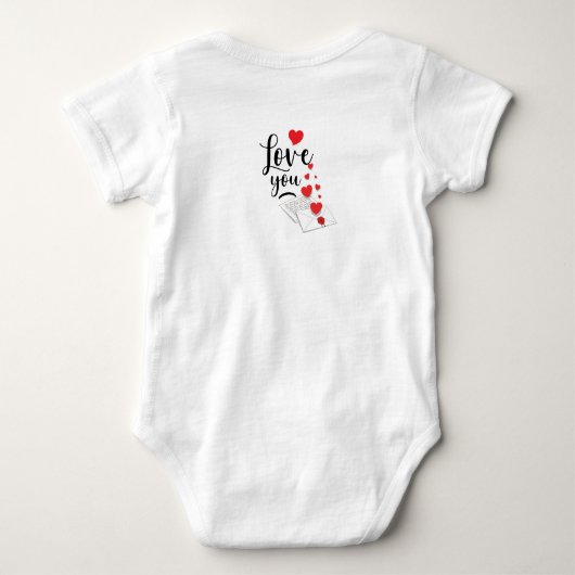 Love You Personalized Baby Bodysuit (Achterkant)