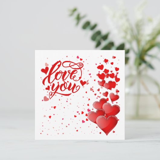 Love You Personalized Flat Card (Staand voorkant)