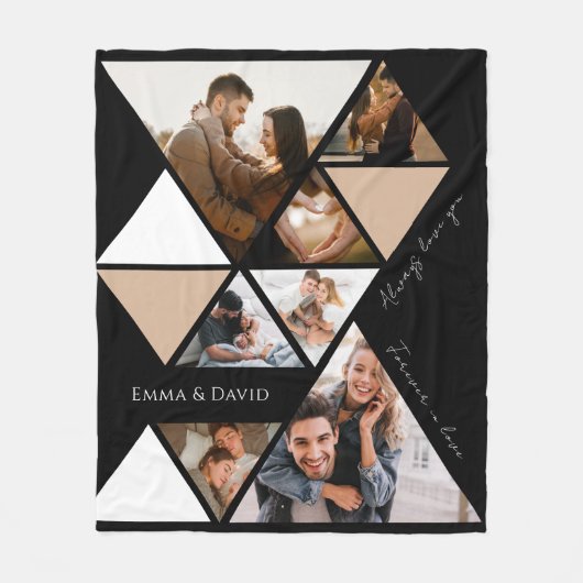 Love You Photo Collage Fleece Deken (Voorkant)