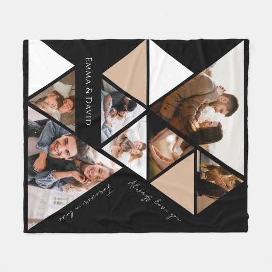 Love You Photo Collage Fleece Deken (Voorkant (Horizontaal))