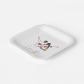 Love You Pink Papieren Bordje (Gebogen)