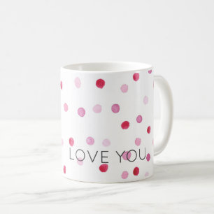 LOVE YOU Pink Polka Dots Sweet Valentijn Special Koffiemok