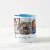 Love You Pop Grandkids Names 5 Photo Collage Blue Mok (Midden)