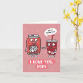 Love You Poppen Puns Vaderdag Kaart (Gele Bloem)