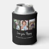 Love You Poppy 3 Photo Collage Black Custom Blikjeskoeler (Blikje Voorkant)