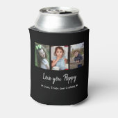 Love You Poppy 3 Photo Collage Black Custom Blikjeskoeler (Blikje Achterkant)