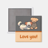 Love You puppy’s  Magneet (Voorkant / Achterkant)