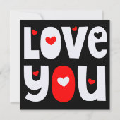 Love You Quote Happy Valentijnse Wit Rood Zwart Kaart (Voorkant)