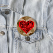 Love You Red Camo Heart Militaire Valentijn Button (In situ)