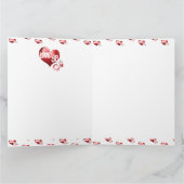 Love You Red Heart Valentijn Folded Hartelijk dank Bedankkaart (Binnen)