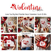 Love You Red Heart Valentijn Folded Hartelijk dank Bedankkaart