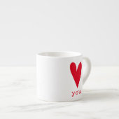 Love You Red Heart Valentine's Day Espresso Kop (Voorkant rechts)