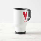 Love You Red Heart Valentine's Day Reisbeker (Voorkant rechts)