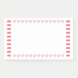 Love You Red Hearts Romantische Note Sjabloon