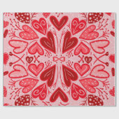 Love You Red Hearts Valentijn Gift Cadeaupapier (Vlak)