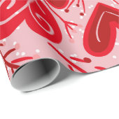 Love You Red Hearts Valentijn Gift Cadeaupapier (Rol Hoek)