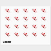 Love You Red Marble Heart Valentijn Heart Sticker (Vel)