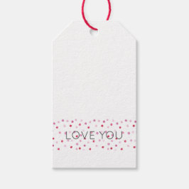 Love You Roze Waterverf Stippen Sweet Valentijn Fu Cadeaulabel