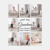 Love You Schattige Cadeau voor oma 8-foto Custom Fleece Deken (Voorkant)