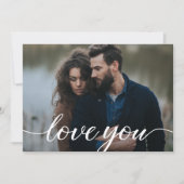 Love You Script Aangepaste foto en digitaal afdruk Kaart (Voorkant)