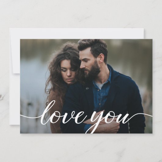 Love You Script Aangepaste foto en digitaal afdruk Kaart (Voorkant)