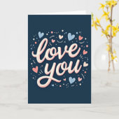 Love You Script Kunstkaart Kaart (Gele Bloem)