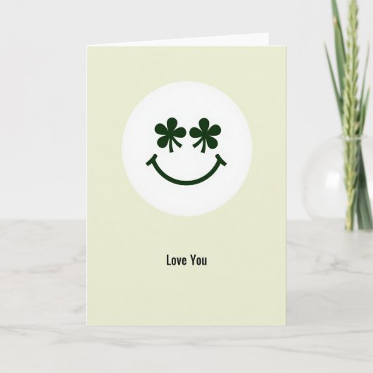 Love You Shamrock Smile Card Kaart (Voorkant)