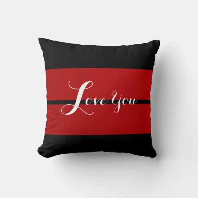 Love You - Squared Red  Kussen (Voorkant)