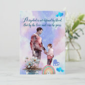 Love You Stepdad Blue Smoky Sky Cloud Regenboog Sc Feestdagenkaart (Staand voorkant)