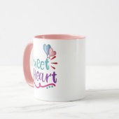 Love You Sweetheart Mok Gift voor Vrouw Vriendin (Voorkant links)