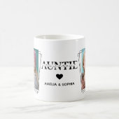 Love You Tante Twee Fotonamen Handgeschreven Tekst Koffiemok (Center)