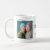 Love You Tante Twee Fotonamen Handgeschreven Tekst Koffiemok (Links)