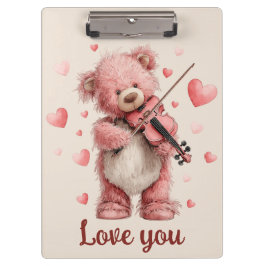 Love You Teddy with Violin Klembord