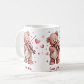 Love You Teddy with Violin Koffiemok (Voorkant links)