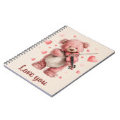 Love You Teddy with Violin Notitieboek (Linkerzijde)