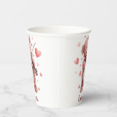 Love You Teddy with Violin Paper cup Papieren Bekers (Rechts)