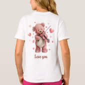 Love You Teddy with Violin T-shirt (Achterkant)