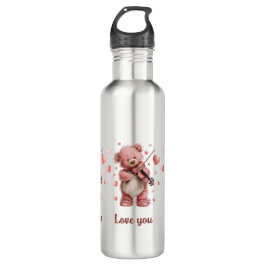 Love You Teddy with Violin Waterfles