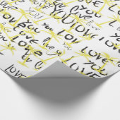 Love You Text Pattern Creative Typography Cadeaupapier (Hoek)