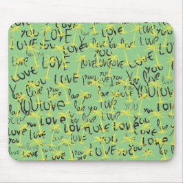 Love You Text Pattern Creative Typography Muismat