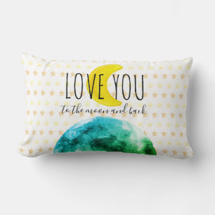 "Love You to de Maan en terug" Aarde, Maan, Sterre Kussen