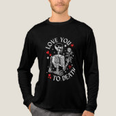 Love You To Death with Rose and Hearts Tri-Blend Shirt (Voorkant volledig)