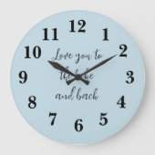 Love You to Lake and Back Blue Preppy Grote klok (Voorkant)