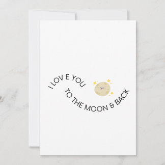 Love You to Moon and Back Cute Minimal Valentine Feestdagenkaart