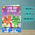 Love You to Puzzle Pieces Boyfriend Verjaardag Kaart<br><div class="desc">Een unieke verjaardagskaart nodig voor een vriend? Deze geweldige kaart is uniek en kleurrijk en beschikt over geanimeerde puzzelstukjes die van elkaar houden en praten over hoe ze bij elkaar passen. Het wordt gevolgd door een serieuze, oprechte boodschap. Binnen hebben we precies de juiste boodschap geschreven om tot het moment...</div>