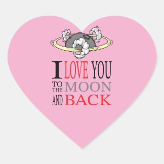 Love you to the..... Aufkleber Hart Sticker