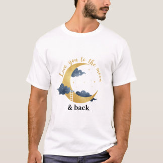 Love You To The Moon And Back Celestial Gold Boho  T-shirt