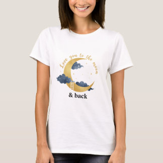 Love You To The Moon And Back Celestial Gold Boho  T-shirt