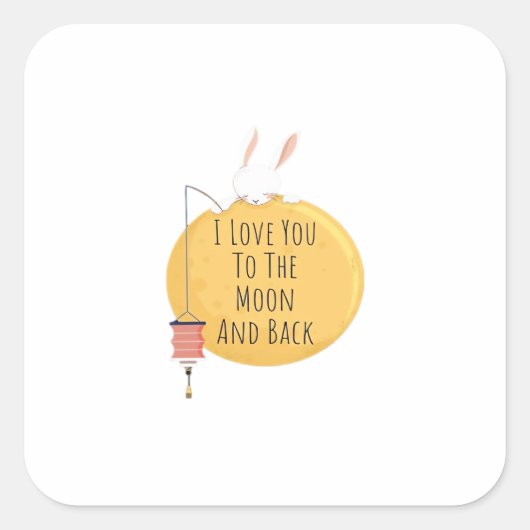 Love You To The Moon And Back Heartfelt Modern Des Vierkante Sticker (Voorkant)
